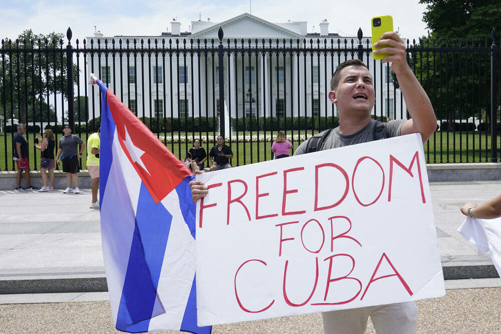 Okupljanje ispred Bele kuće Podrška narodu Kube