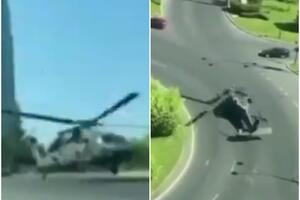BIZARNA SCENA SA GRADSKIH ULICA: Vojni helikopter neplanirano sleteo u centar Bukurešta, građani u šoku VIDEO