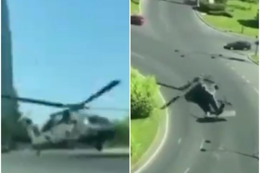 BIZARNA SCENA SA GRADSKIH ULICA: Vojni helikopter neplanirano sleteo u centar Bukurešta, građani u šoku VIDEO