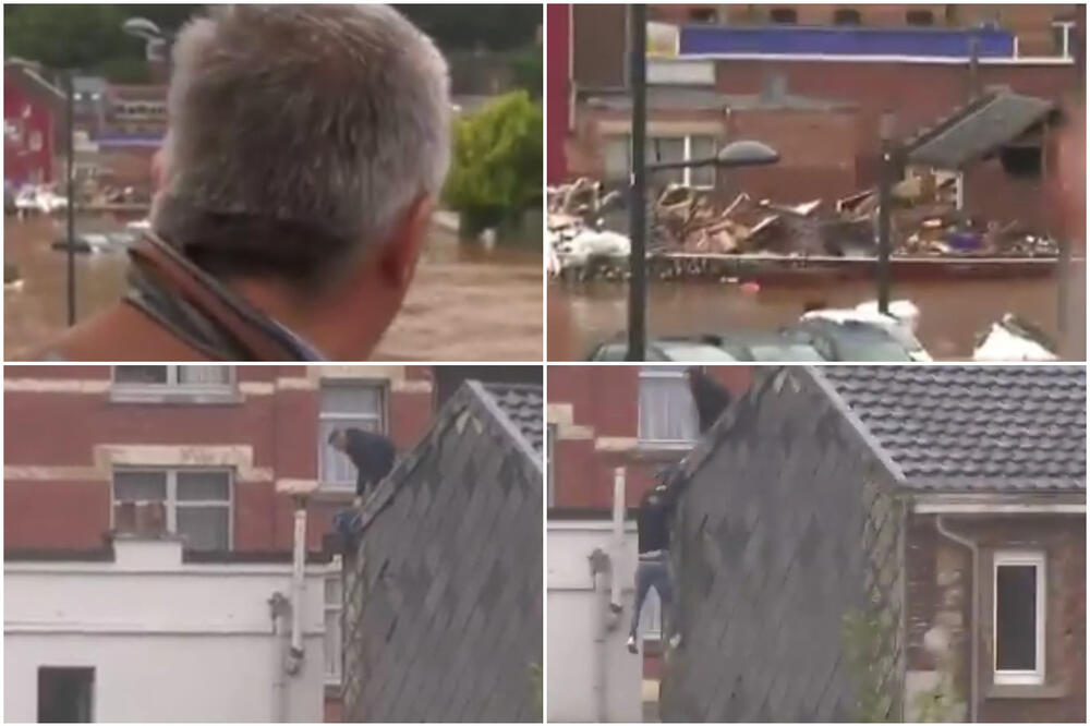 GRADONAČELNIK DAJE IZJAVU A IZA NJEGA SE URUŠAVA KUĆA: Razorne poplave u Belgiji nose sve pred sobom, stanari bežali preko krovova