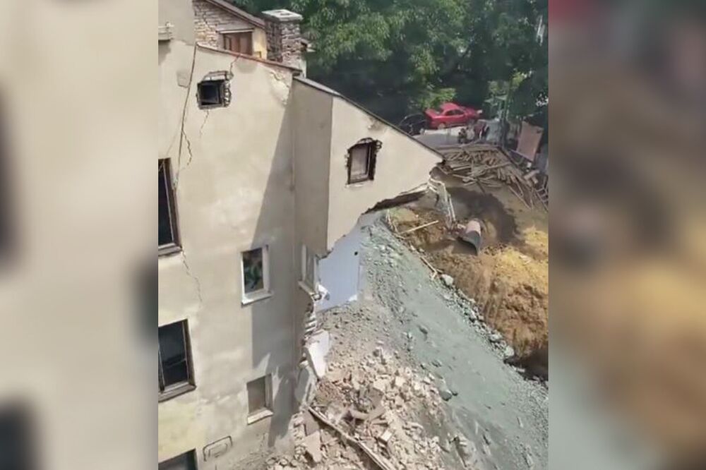 PRVI SNIMAK NOVOG URUŠAVANJA NA VRAČARU: Ponovo se srušio deo zgrade u Vidovdanskoj ulici (KURIR TELEVIZIJA)