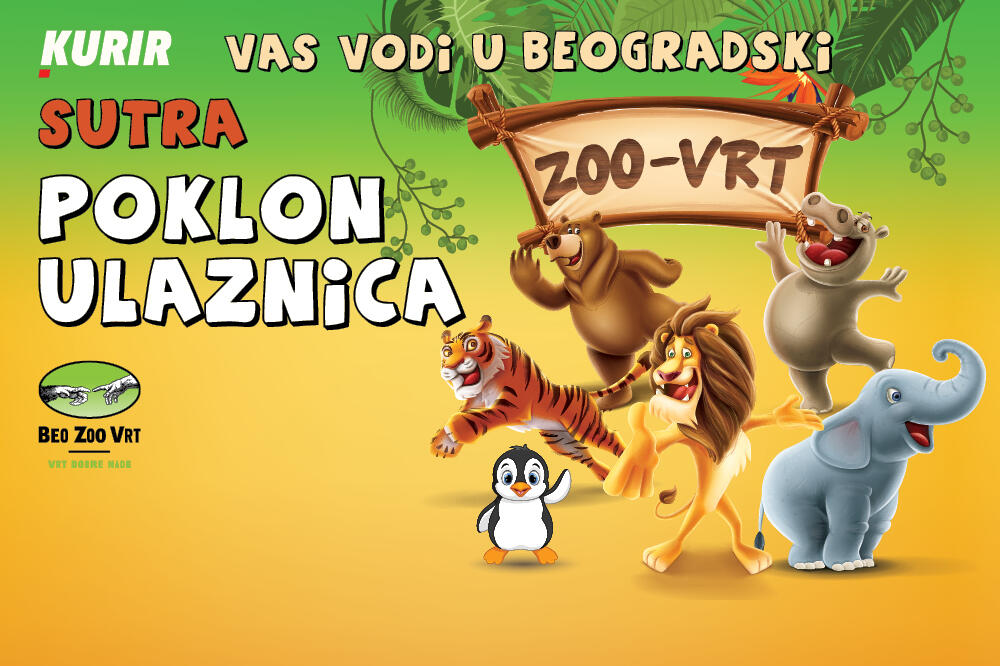 SUTRA DVA POKLONA U KURIRU! Ulaznice za Beogradski zoo-vrt za decu i porodični magazin LENA