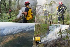 HELIKOPTERI MUP U AKCIJI: Presekli zapadnu stranu požara koji guta borovu šumu u blizini mesta Negbina kod Nove Varoši FOTO, VIDEO