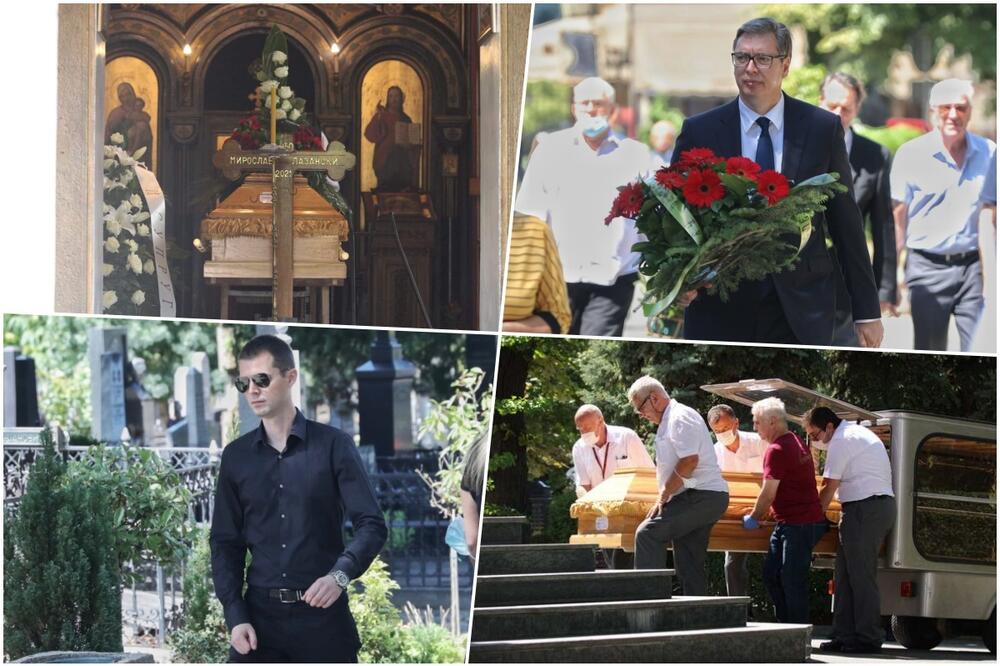 LAZANSKI SAHRANJEN NA NOVOM GROBLJU: Ispratili ga porodica i prijatelji, predsednik Srbije odao poštu, supruga i sin neutešni FOTO
