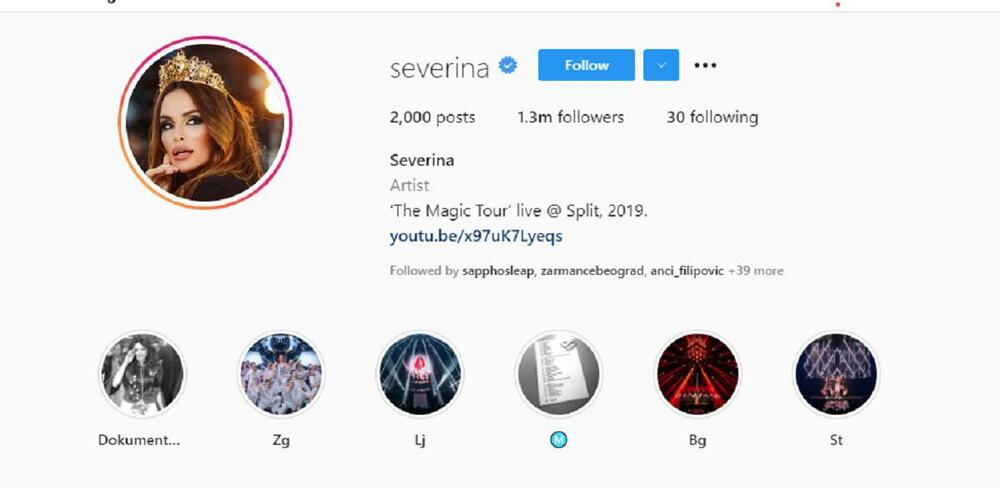 Severina, Instagram