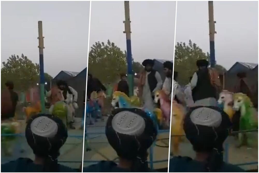 TALIBANI SA PUŠKAMA U ZABAVNOM PARKU Iz Avganistana stižu snimci surovih islamskih boraca kako se zabavljaju na vrteškama VIDEO