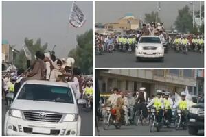 SVEČANI DOČEK ZA LIDERE TALIBANA Mule se provozale u pikapu Kandaharom pratili ih mopedi! Puštena i muzika, ali verska VIDEO