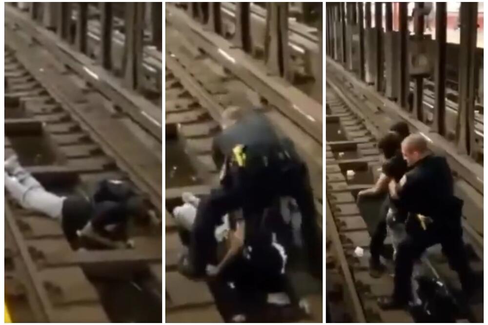NJUJORŠKI POLICAJAC BEZ RAZMIŠLJANJA SKOČIO NA ŠINE METROA: Čoveka koji je pao u nesvest spasio tik pred dolazak voza! VIDEO