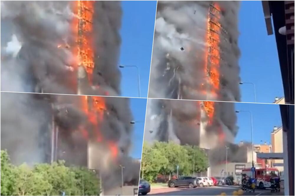 VATRENA BUKTINJA PROGUTALA SOLITER U MILANU: Vatrogascima ostalo samo da posmatraju požar VIDEO