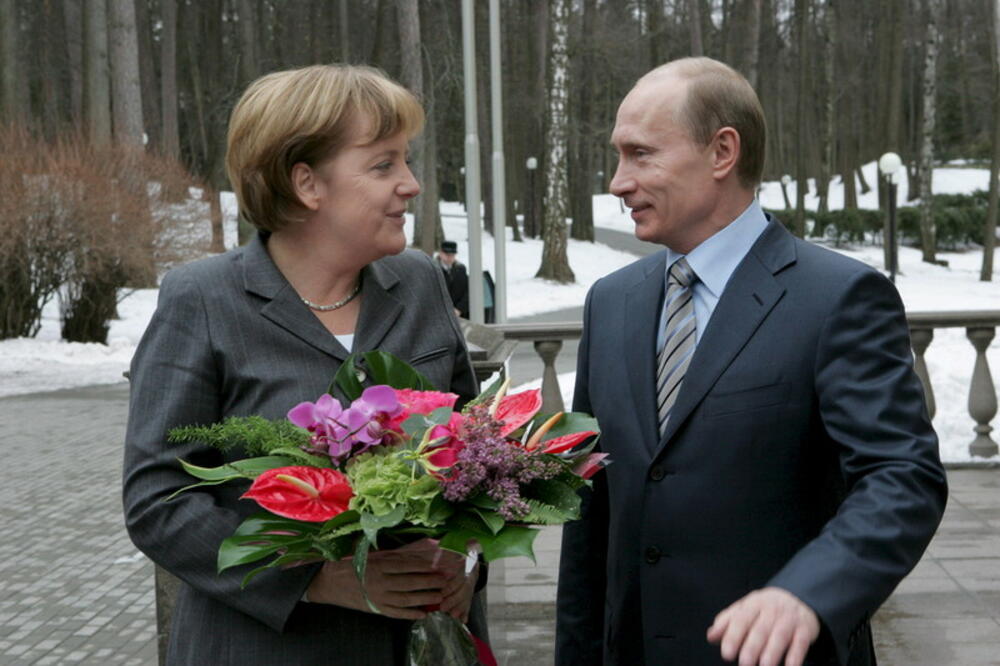Angela Merkel, Vladimir Putin, 08.03.2008.