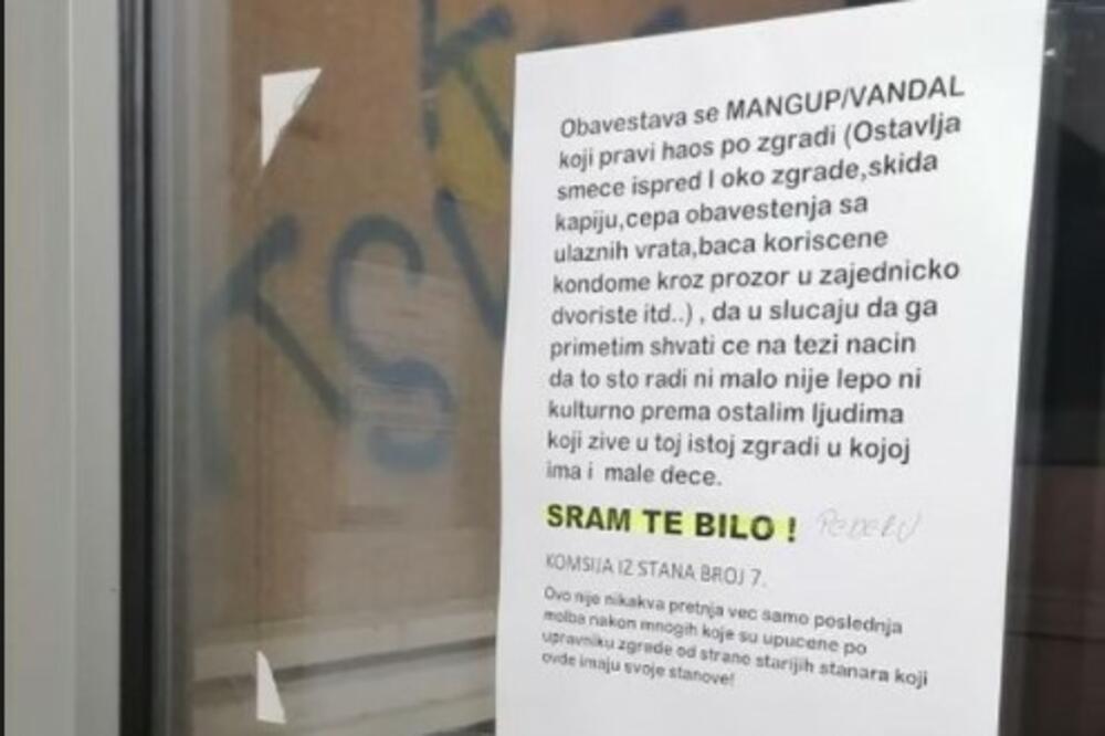 KOMŠIJA IZ STANA 7 DIGAO BORČU NA NOGE: Obaveštava se mangup koji pravi haos po zgradi! Hit-poruka iz ulaza postala viralna