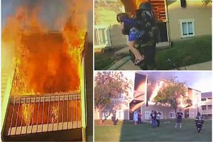 POŽAR JE IZNENADIO PORODICU U VIČITI: Kamera vatrogasca snimila dramatično spasavanje male devojčice VIDEO