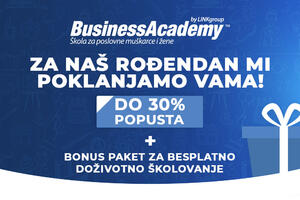 BUSINESSACADEMY POKLANJA ZA ROĐENDAN: 30% popusta plus BONUS paket celoživotnog školovanja