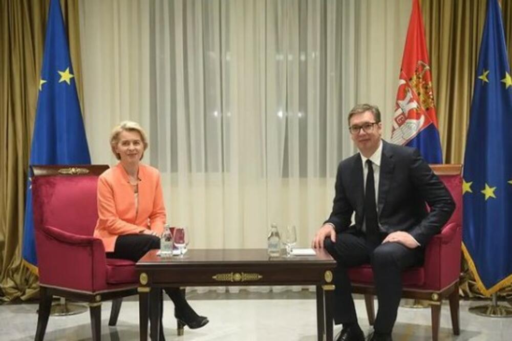 PREDSEDNIK SRBIJE UGOSTIO URSULU FON DER LAJEN U VILI MIR: Sastanak Vučića sa predsednicom Evropske komisije
