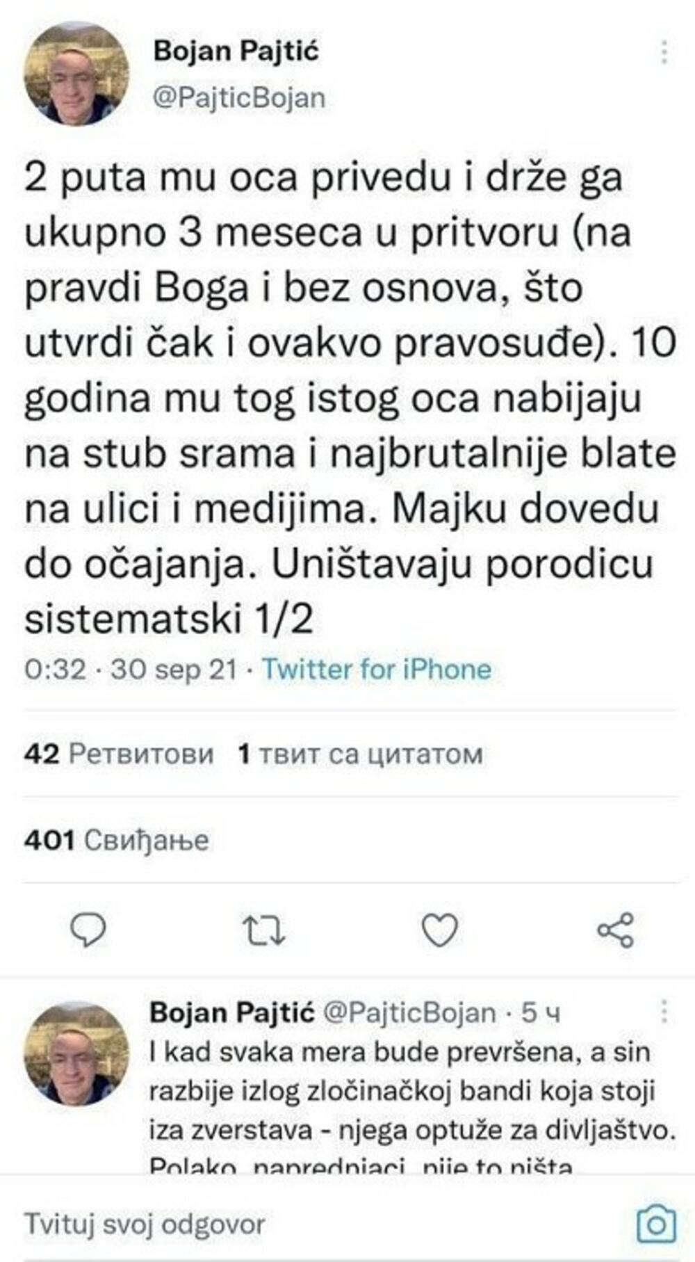 Bojan Pajtić, Twitter