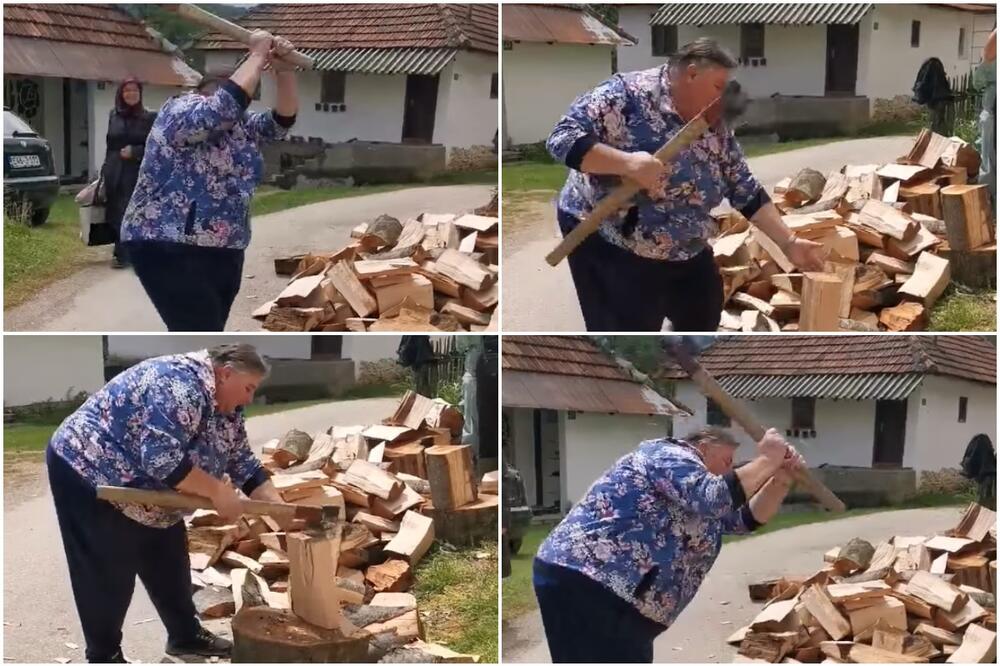 ZA NJU ZIME NEMA: Snimak Sabine iz Zenice kako cepa drva postao viralni hit VIDEO