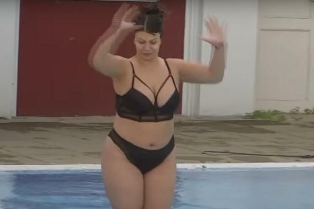 NIKO NIJE USPEO DA JE ZAUSTAVI! Miljana Kulić se skinula u BEZOBRAZNI BIKINI, pa USKOČILA u ledeni bazen! Svi u ŠOKU! (VIDEO)
