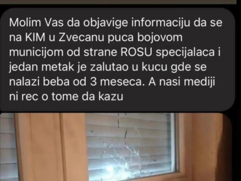 upad ROSU, ROSU, Zvečan, zalutali metak