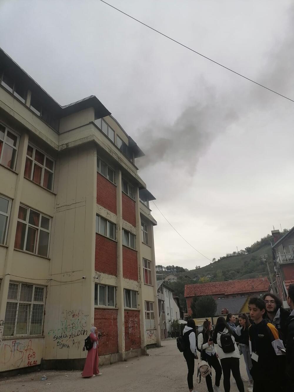 Požar, požar u školi, Novi Pazar