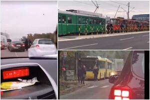 STRESNO JUTRO U BEOGRADU: Džumbus kod okretnice 108, stali tramvaji kod Buvljaka, zapalio se autobus u Dragoslava Srejovića VIDEO