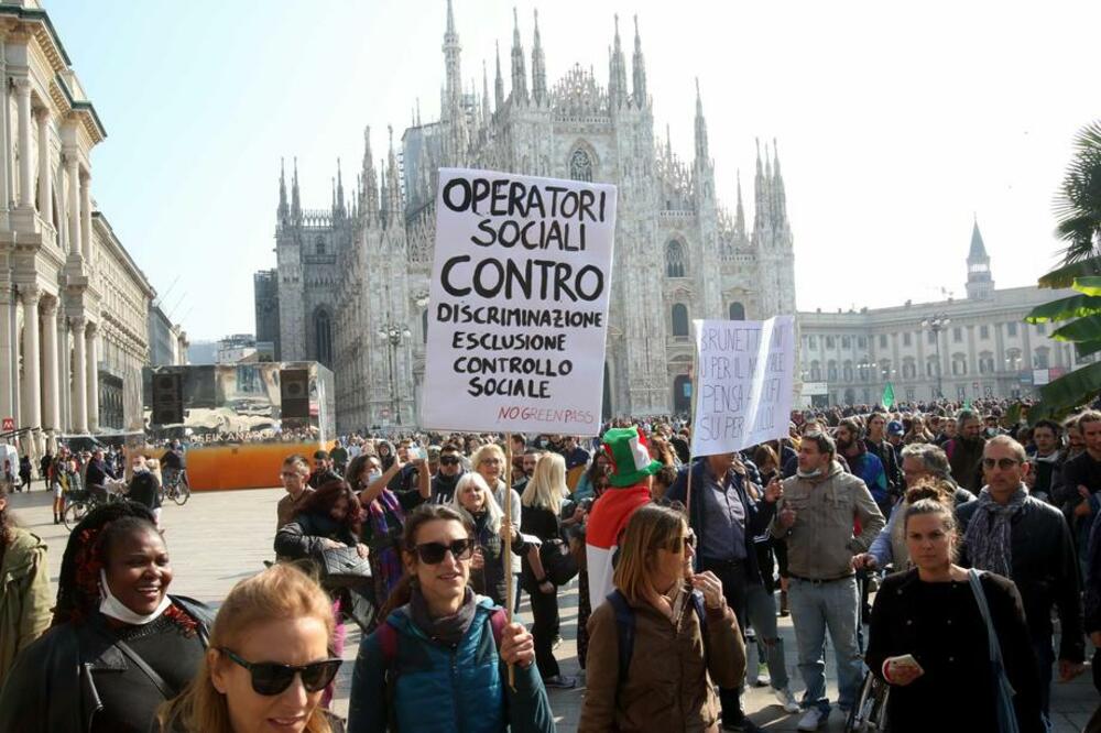 Italija, protest, Milano