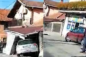 ULETEO AUTOMOBILOM U PRODAVNICU! Teška saobraćajna nesreća u kragujevačkom naselju Bresnica! VIDEO