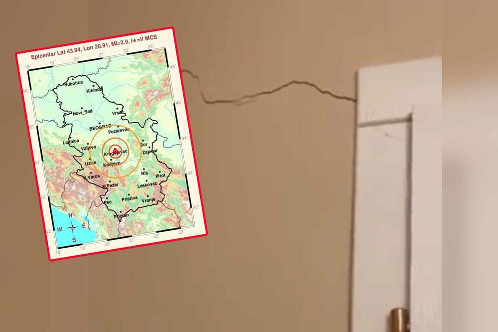POGLEDAJTE POSLEDICE ZEMLJOTRESA U KRAGUJEVCU: Na mrežama se pojavio prvi snimak posle potresa u Šumadiji VIDEO