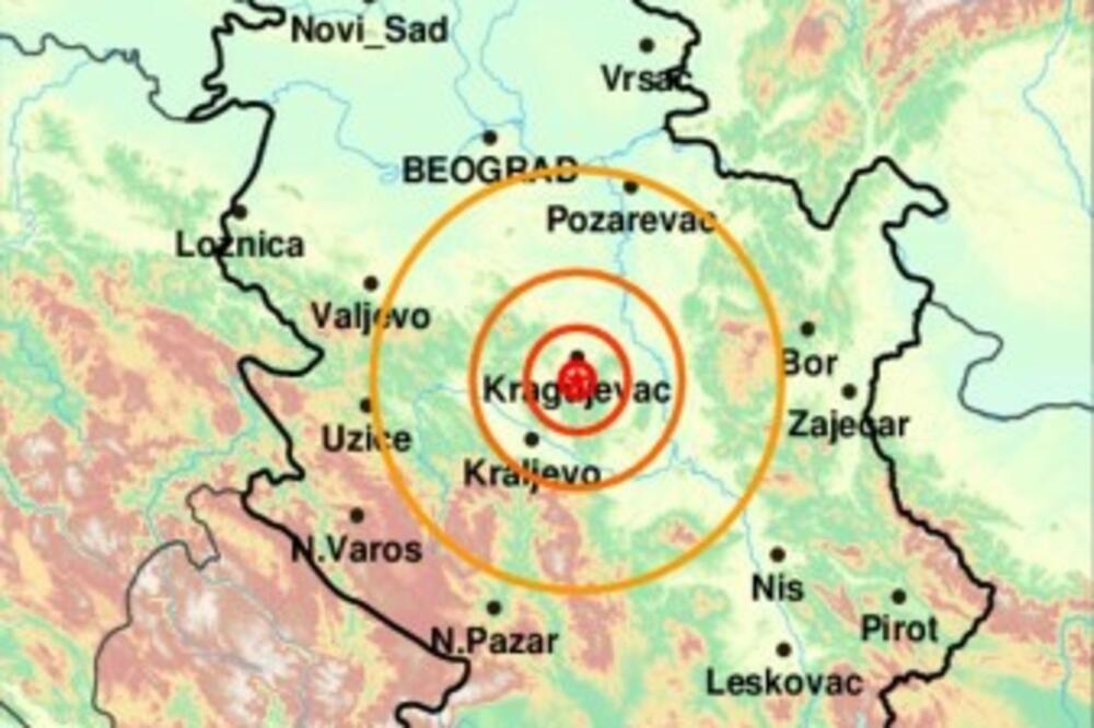 NOVI ZEMLJOTRES U SRBIJI: Tačno u 9.21 opet zatreslo u Kragujevcu