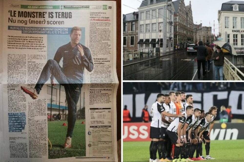 KURIR U GENTU, PARTIZANE ČUVAJ SE ČUDOVIŠTA! Belgijski mediji posvetili veliku pažnju crno-belima! Kiša ne prestaje da pada! FOTO