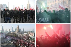 NACIONALISTI U POLJSKOJ PALILI NEMAČKU ZASTAVU: Na Maršu nezavisnosti poruke protiv Rusije i EU! Desetine hiljada ljudi na ulicama