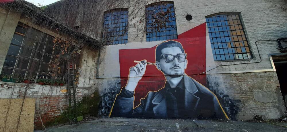 Borislav Pekić, mural, Cetinjska