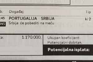 ČOVEK KOJI JE NAJVIŠE VEROVAO U ORLOVE! Ovo je najluđi tiket ikada! Dobitak zbog pobede Srbije 7.300.000 DINARA!