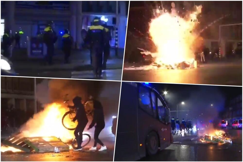 JEZIVI SNIMCI SA PROTESTA U HAGU Policija koristila vodene topove, demonstranti bacali na njih kamenice