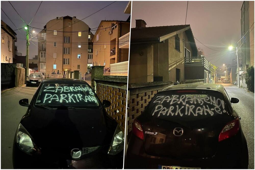 Moj Beograd, zabranjeno parkiranje, išaran auto