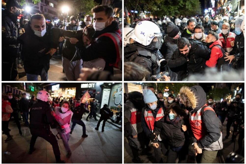 POLICIJA RAZBILA PROTESTE U ISTANBULU: Uhapšeno desetine demonstranata besnih zbog inflacije i pada standarda! Traže ostavke!