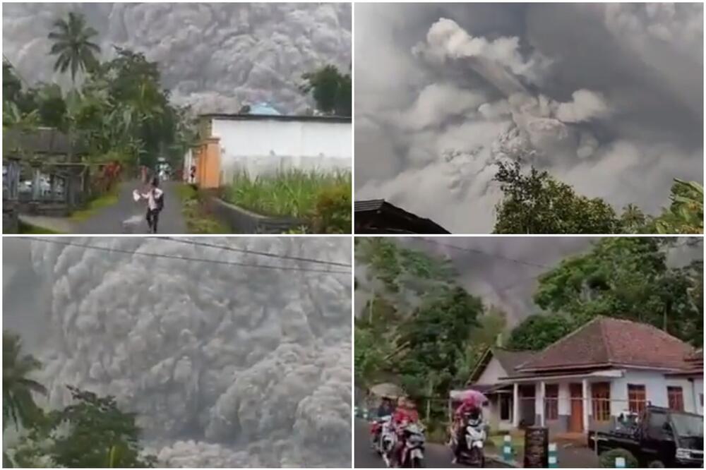 POGLEDAJTE DRAMATIČNE SNIMKE IZ INDONEZIJE: Vulkan Semeru izbacuje pepeo 12 kilometara u nebo! Preplašeni meštani beže VIDEO