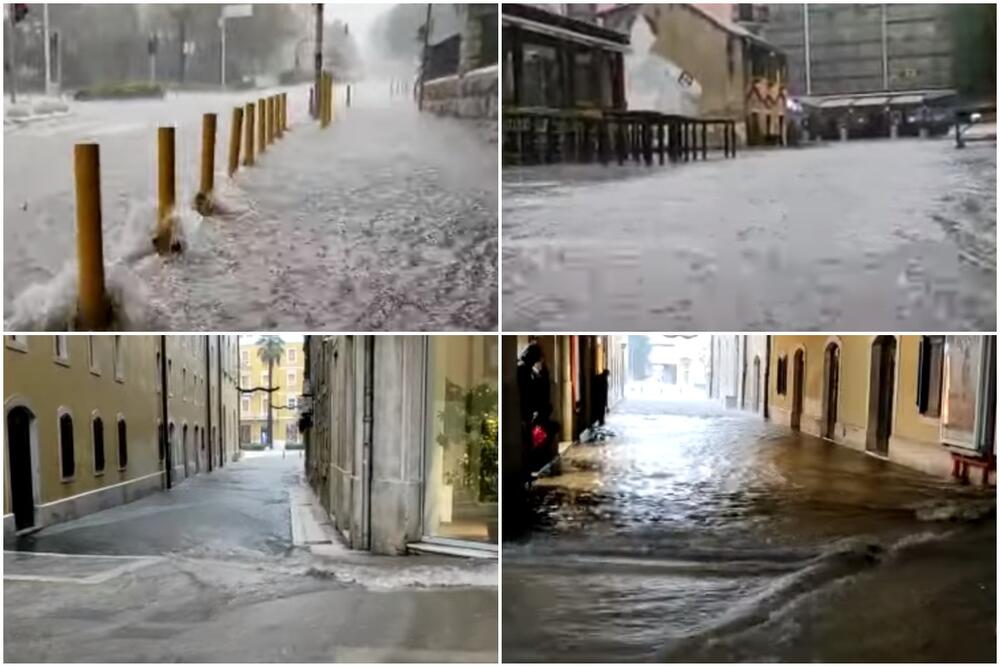 POTOP U SPLITU: Jaka kiša poplavila centar grada, pod vodom i saobraćajnice VIDEO