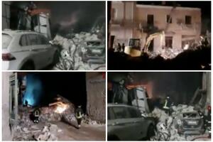 CRNO JUTRO U ITALIJI, PRVI SNIMCI TRAGEDIJE: Srušila se zgrada, ima mrtvih, u toku potraga za 2 dece i trudnicom (FOTO, VIDEO)