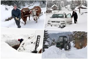 MEĆAVA U ZAPADNOJ SRBIJI: Napadalo više od 30 centimetara snega, zavejana planinska sela, bez struje više od 6.000 meštana FOTO