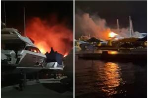 GORE JAHTE U TIVTU: Luksuzni brodovi u plamenu, MILIONSKA šteta! (VIDEO)
