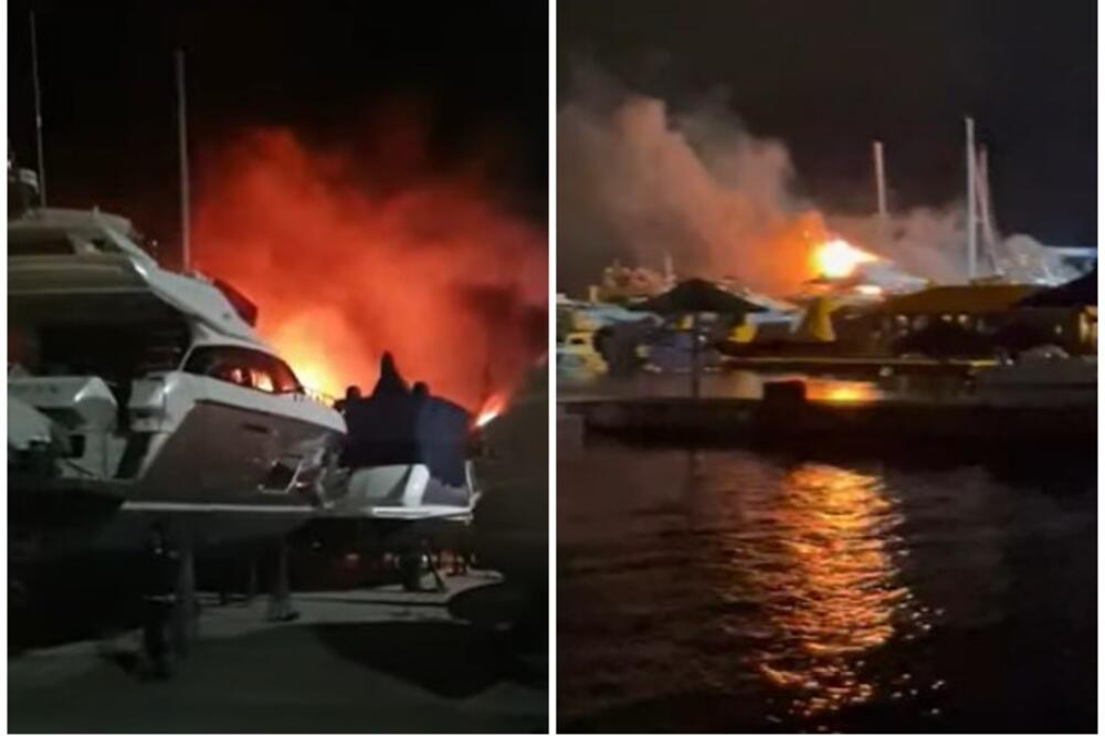 GORE JAHTE U TIVTU: Luksuzni brodovi u plamenu, MILIONSKA šteta! (VIDEO)