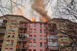 VELIKI POŽAR U NOVOM SADU: Zapalio se krov, stambena zgrada evakuisana, sve raspoložive ekipe na terenu