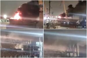 ZAPALIO SE RUSKI RATNI BROD: Požar izbio na brodogradilištu u Sankt Peterburgu, povređena tri radnika VIDEO