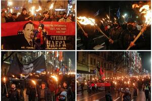 MARŠ SA BAKLJAMA U ČAST SARADNIKA NACISTA: Stotine nacionalista na ulicama Kijeva slavi rođendan Stepana Bandere! (FOTO, VIDEO)