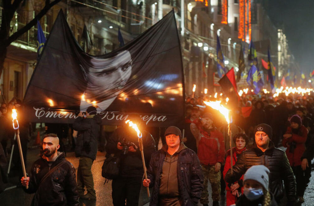 Kijev, Ukrajina, Stepan Bandera, neonacisti, marš