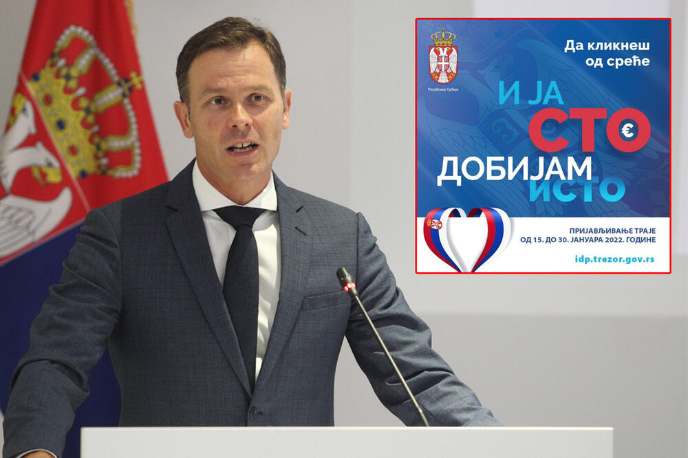 ZVANIČNA POTVRDA OD MINISTRA MALOG: Neće svima leći istog dana, prvih 300.000 građana Srbije sutra dobija 100 evra!