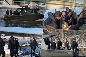 POTRAGA ZA MATEJEM PERIŠEM: Ministar Vulin, šef BG policije Milić i Nenad Periš na čamcu pretražuju reku Savu FOTO