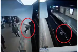 HOROR U METROU U BRISELU: Namerno gurnuo ženu na šine dok voz ulazi u stanicu! Mašinovođa aktivirao SIGURNOSNU KOČNICU (VIDEO)