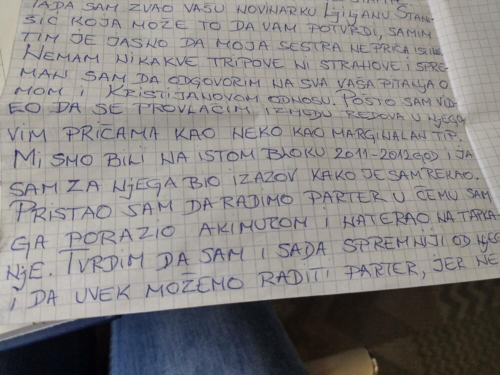 Pismo Rašida Sakića 