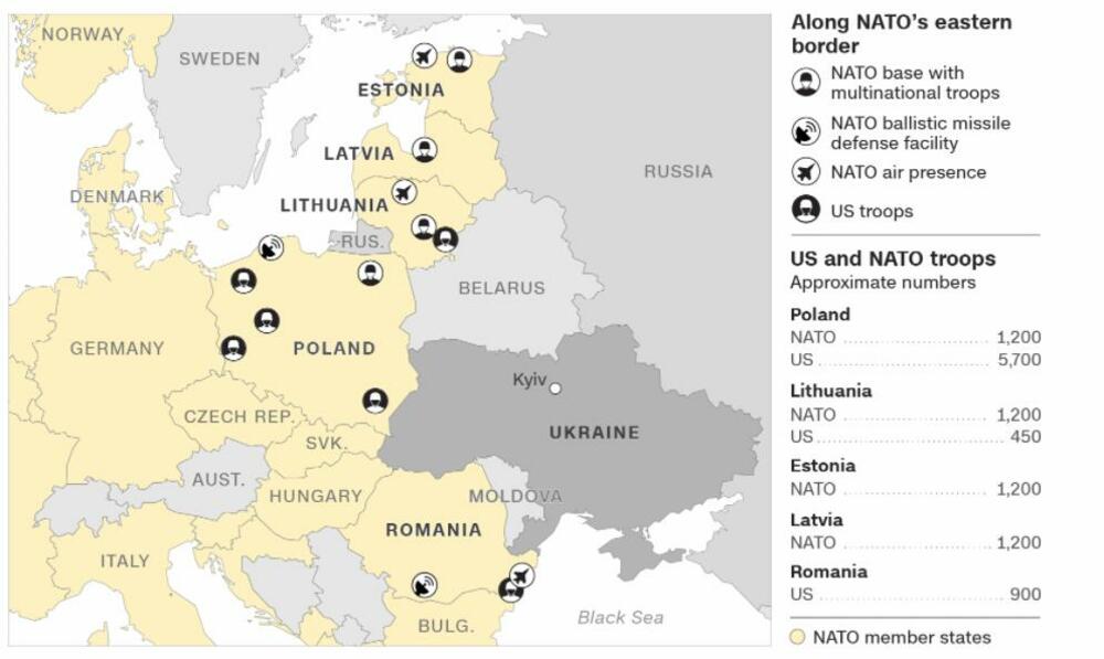 NATO trupe, mapa